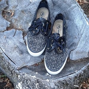 Sperry Top Sider Shoes Tweed Patent Leather